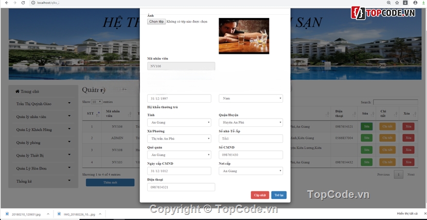 đồ án tốt nghiệp,đồ án quản lý khách sạn,full báo cáo